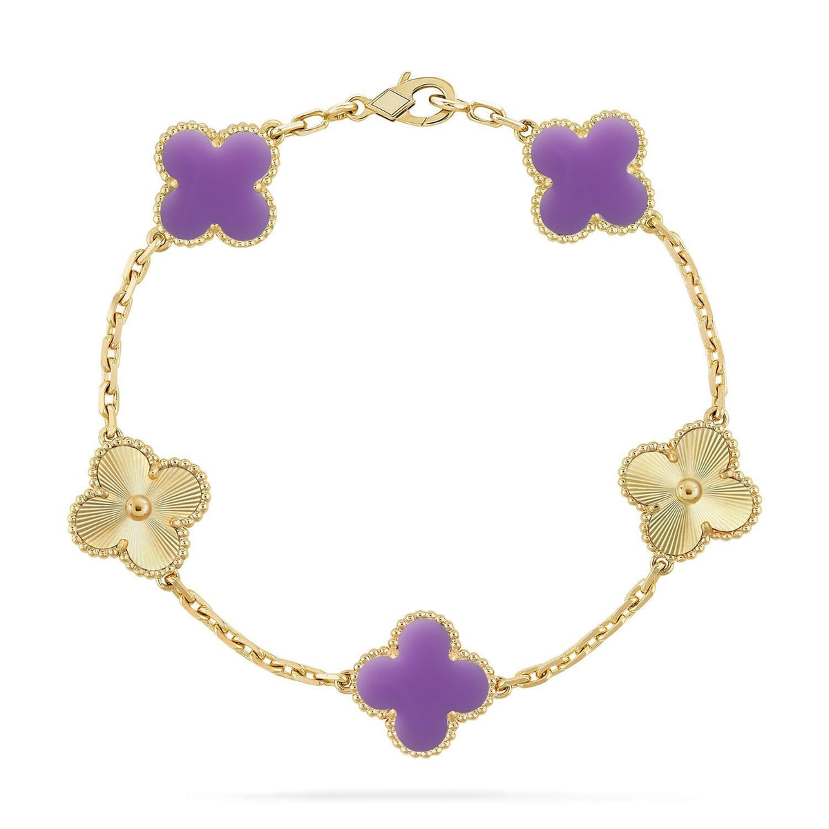 [AuraJewelry]New CLOVER 5 MOTIF LIGHT PURPLE BRACELET COLLECTION