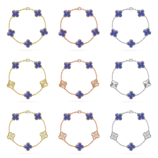 [AuraJewelry]New CLOVER 5 MOTIF BLUE VEINS BRACELET COLLECTION