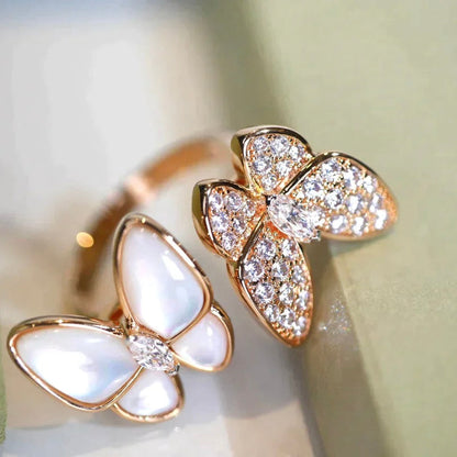 ¡®AuraJewelry¡¯TWIN BUTTERFLY DIAMOND MOP RING