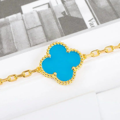 [AuraJewelry]New  CLOVER 5 MOTIF TURQUOISE BRACELET COLLECTION