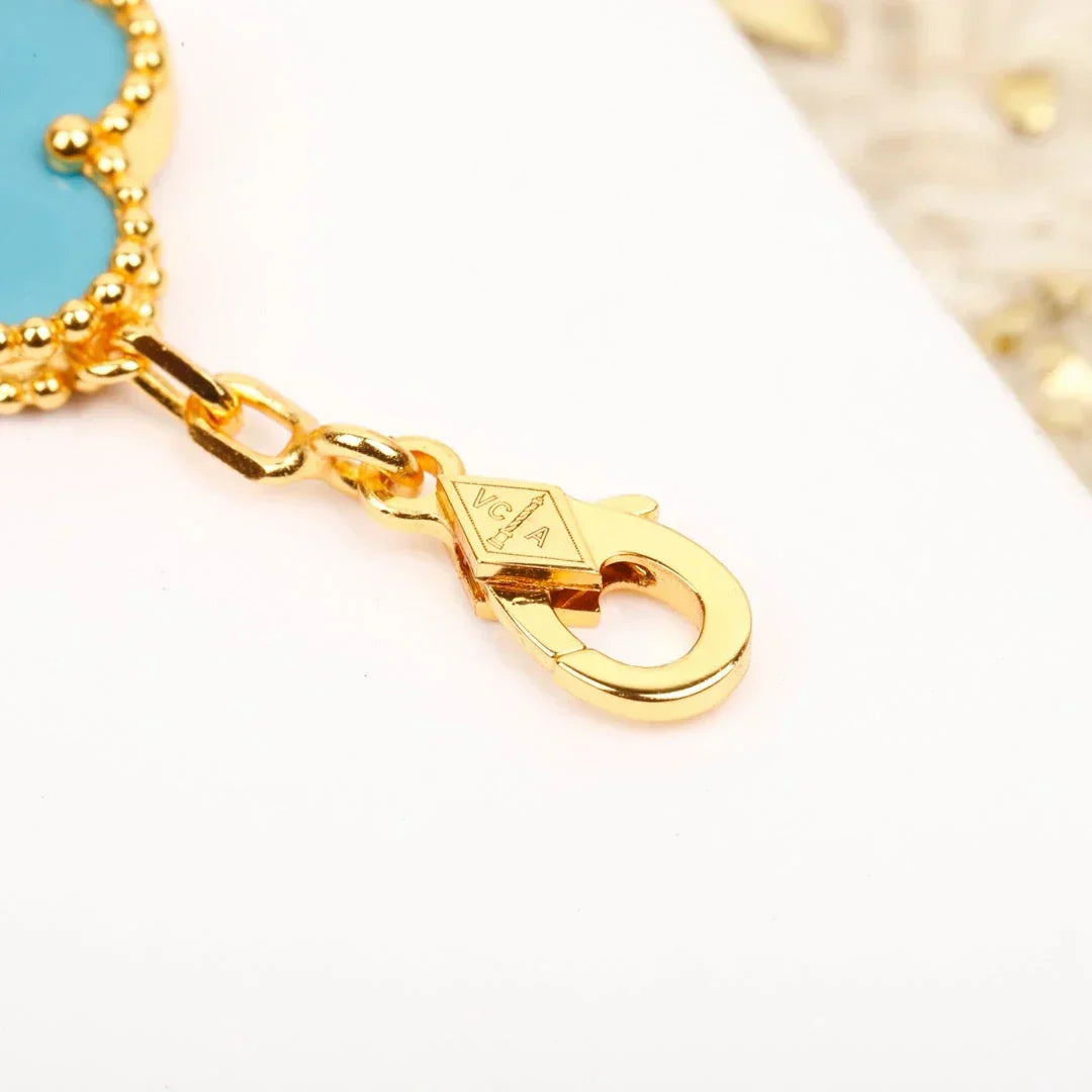 [AuraJewelry]New  CLOVER 5 MOTIF TURQUOISE BRACELET COLLECTION