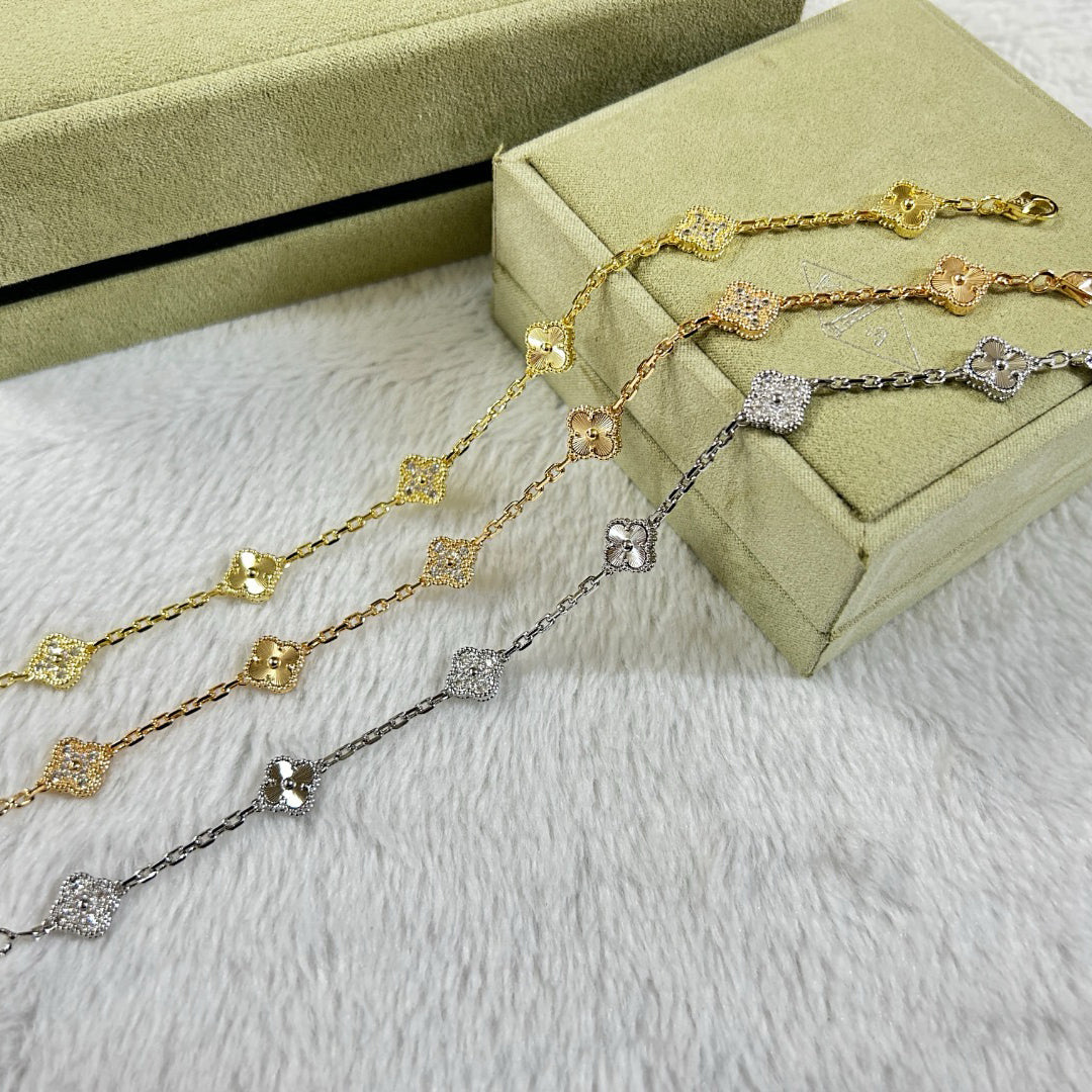 [¡®AuraJewelry¡¯]CLOVER 6 MOTIF DIAMOND LASER BRACELET