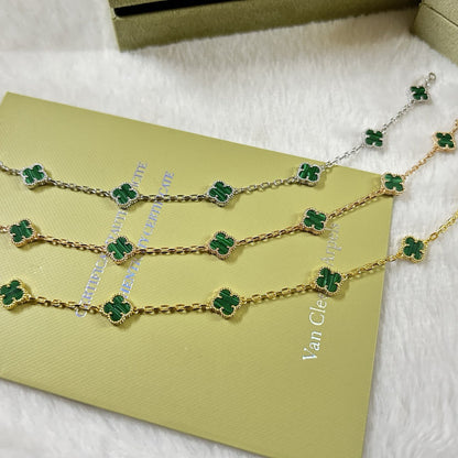 [¡®AuraJewelry¡¯]CLOVER 6 MOTIF MALACHITE BRACELET