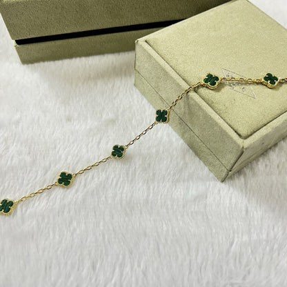 [¡®AuraJewelry¡¯]CLOVER 6 MOTIF MALACHITE BRACELET