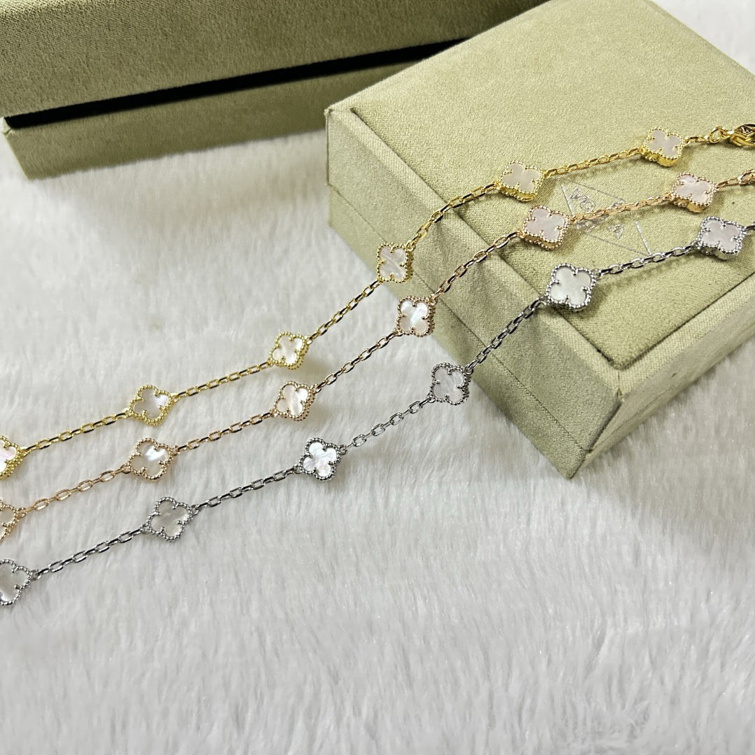 [¡®AuraJewelry¡¯]CLOVER 6 MOTIF WHITE MOP BRACELET