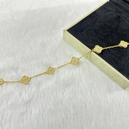 [AuraJewelry]New CLOVER 6 MOTIF DIAMOND BRACELET