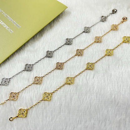 [AuraJewelry]New CLOVER 6 MOTIF DIAMOND BRACELET
