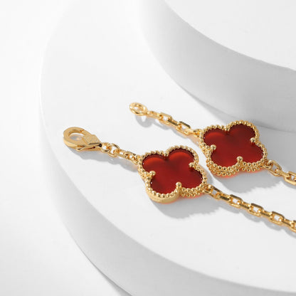 ¡®AuraJewelry¡¯CLOVER 10 MOTIFS CARNELIAN NECKLACE