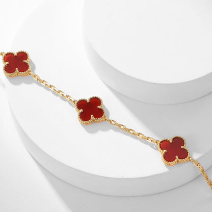 ¡®AuraJewelry¡¯CLOVER 10 MOTIFS CARNELIAN NECKLACE