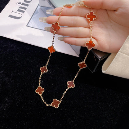 ¡®AuraJewelry¡¯CLOVER 10 MOTIFS CARNELIAN NECKLACE