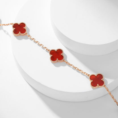 ¡®AuraJewelry¡¯CLOVER 10 MOTIFS CARNELIAN NECKLACE