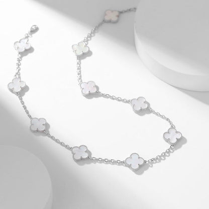 ¡®AuraJewelry¡¯CLOVER 10 MOTIFS WHITE MOTHER OF PEARL NECKLACE