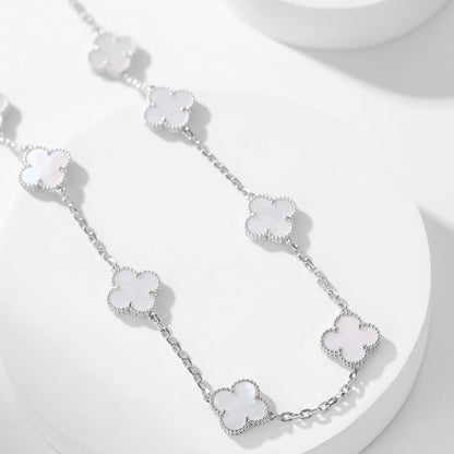¡®AuraJewelry¡¯CLOVER 10 MOTIFS WHITE MOTHER OF PEARL NECKLACE