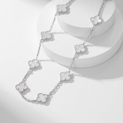 ¡®AuraJewelry¡¯CLOVER 10 MOTIFS WHITE MOTHER OF PEARL NECKLACE
