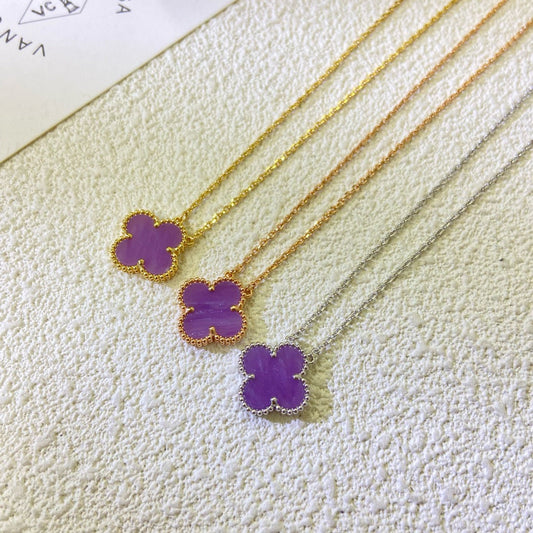 ¡®AuraJewelry¡¯CLOVER 15MM  PURPLE VIOLET NECKLACE
