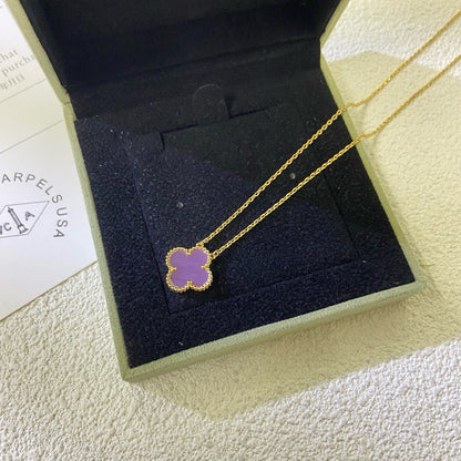 ¡®AuraJewelry¡¯CLOVER 15MM  PURPLE VIOLET NECKLACE