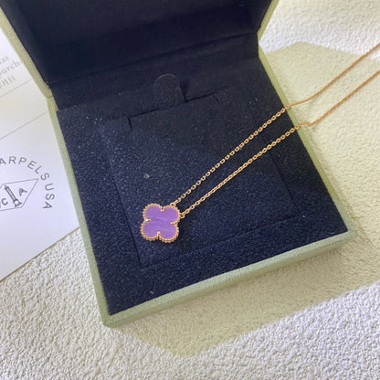 ¡®AuraJewelry¡¯CLOVER 15MM  PURPLE VIOLET NECKLACE