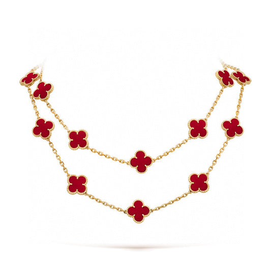 ¡®AuraJewelry¡¯CLOVER 20 MOTIFS CARNELIAN NECKLACE