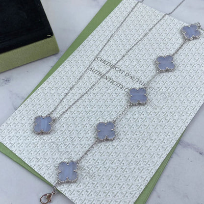 [AuraJewelry]New  CLOVER 5 MOTIF PURPLE CHALCEDONY BRACELET COLLECTION