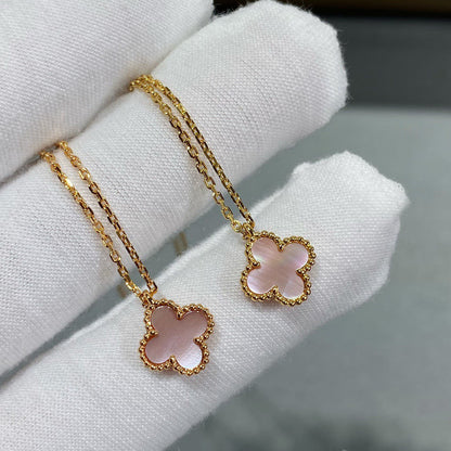 ¡®AuraJewelry¡¯CLOVER 15MM PINK MOTHER-OF-PEARL SINGLE FLOWER NECKLACE