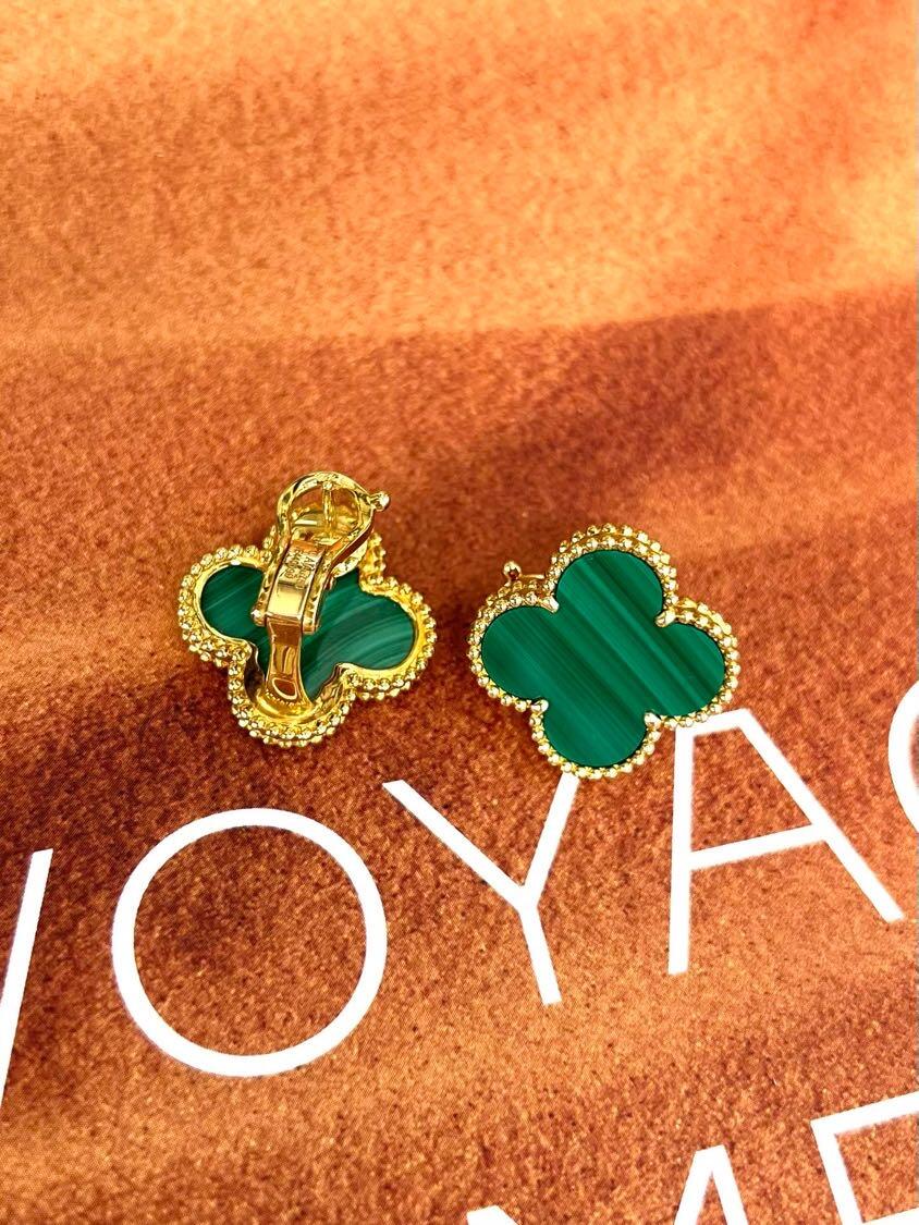 [AuraJewelry] CLOVER LARGE (20mm) 1 MOTIFS GREENER MOP STUD EARRINGS