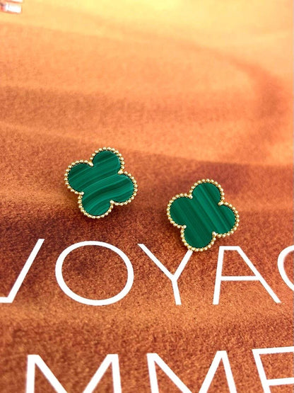 [AuraJewelry] CLOVER LARGE (20mm) 1 MOTIFS GREENER MOP STUD EARRINGS