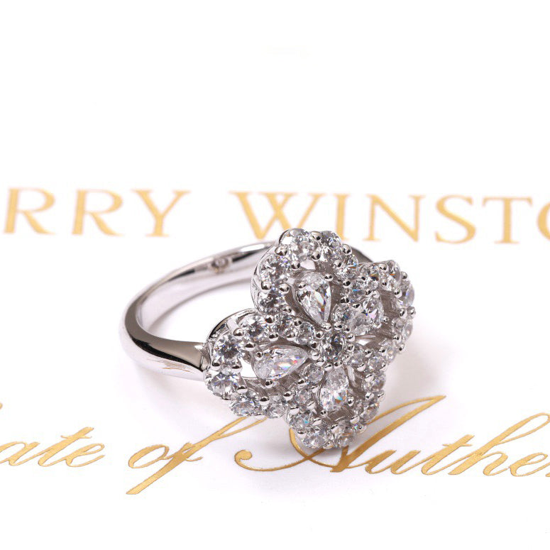 ¡®AuraJewelry¡¯LOOP RING FULL MOTIF DIAMOND 16MM SILVE
