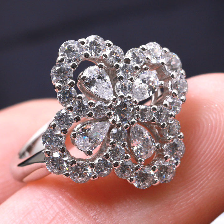 ¡®AuraJewelry¡¯LOOP RING FULL MOTIF DIAMOND 16MM SILVE