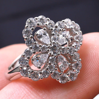 ¡®AuraJewelry¡¯LOOP RING FULL MOTIF DIAMOND 16MM SILVE