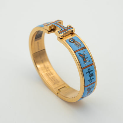 ¡®AuraJewelry¡¯H PINK GOLD BRACELET BLUE CERAMIC
