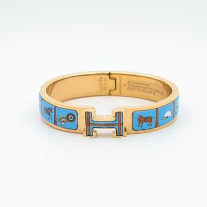 ¡®AuraJewelry¡¯H PINK GOLD BRACELET BLUE CERAMIC