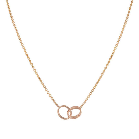 ¡®AuraJewelry¡¯LOVE NECKLACE DOUBLE RING PINK GOLD