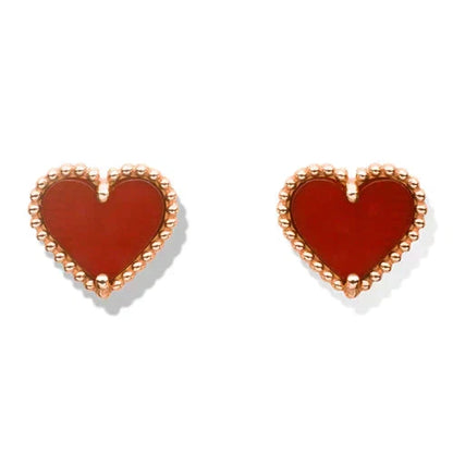 ¡®AuraJewelry¡¯HEART CARNELIAN STUD EARRINGS