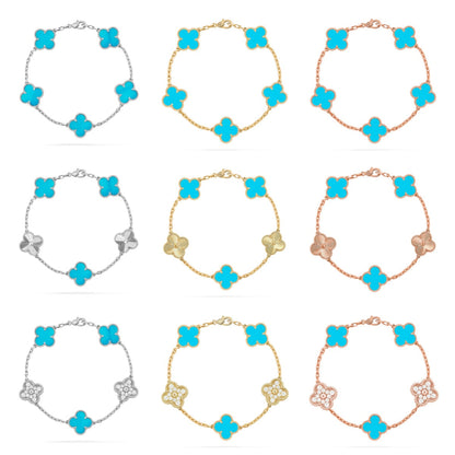 [AuraJewelry]New  CLOVER 5 MOTIF TURQUOISE BRACELET COLLECTION