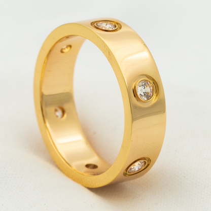 ¡®AuraJewelry¡¯LOVE RING 5.5MM 6 DIAMONDS PINK GOLD