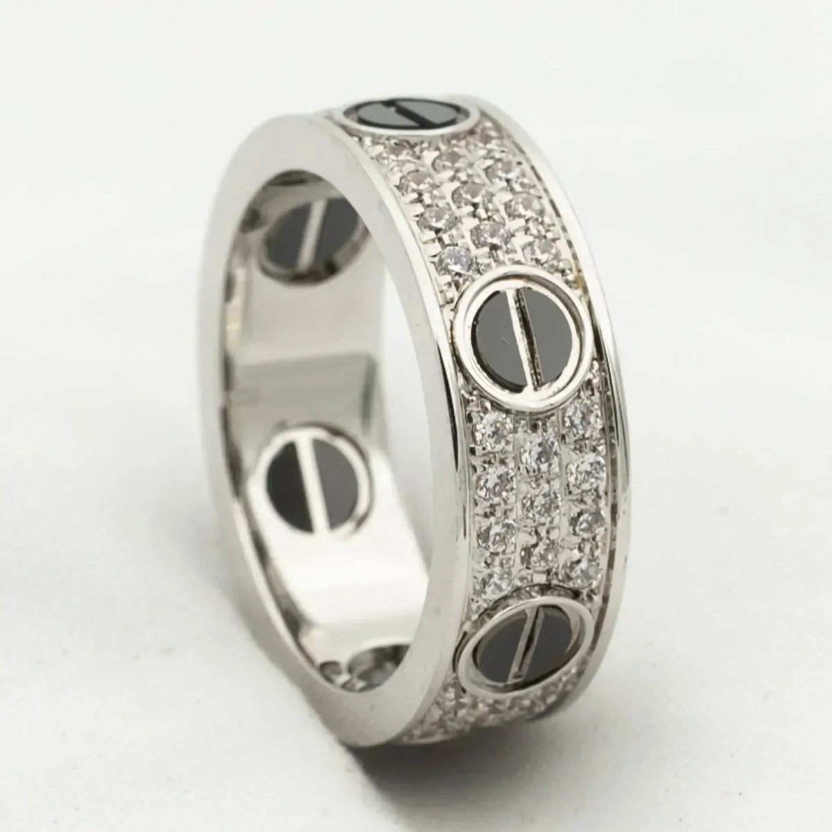 ¡®AuraJewelry¡¯LOVE RING 5.5MM DIAMONDS PAVED CERAMIC
