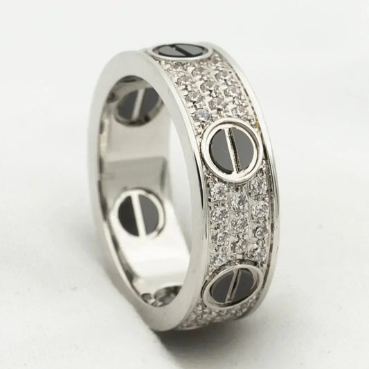 ¡®AuraJewelry¡¯LOVE RING 5.5MM DIAMONDS PAVED CERAMIC