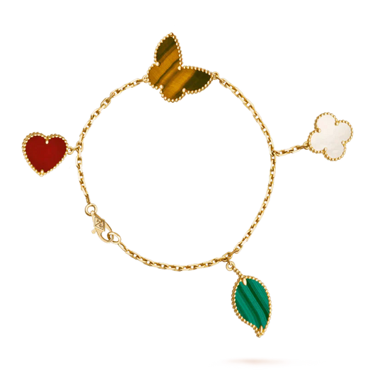 ¡®AuraJewelry¡¯LUCKY SPRING 5 MOTIF GOLD BRACELET