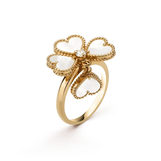 ¡®AuraJewelry¡¯SWEET CLOVER WHITE MOP RING