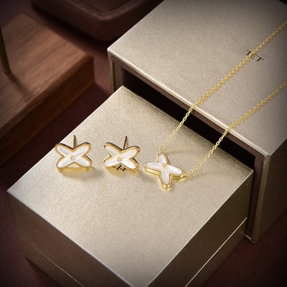 ¡®AuraJewelry¡¯JEUX DE WHITE MOP GOLD DIAMOND EARRINGS
