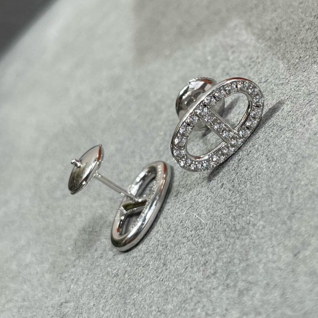 ¡®AuraJewelry¡¯HM FULL DIAMOND PIG NOSE STUD EARRINGS
