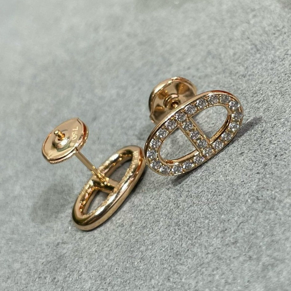 ¡®AuraJewelry¡¯HM FULL DIAMOND PIG NOSE STUD EARRINGS