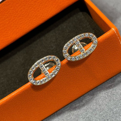 ¡®AuraJewelry¡¯HM FULL DIAMOND PIG NOSE STUD EARRINGS