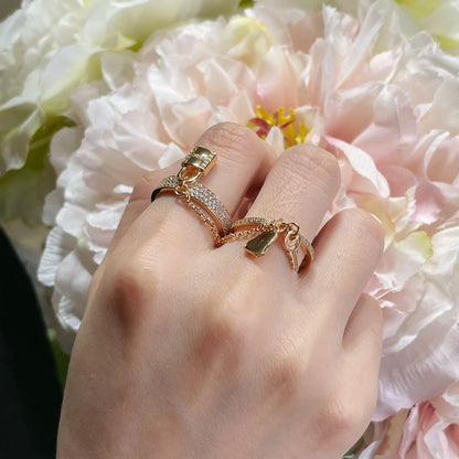 ¡®AuraJewelry¡¯HM KELLY CLOCHETTE DOUBLE RING IN  WITH DIAMONDS