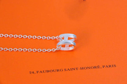 ¡®AuraJewelry¡¯HM NECKLACE H LETTER OVAL SERIES