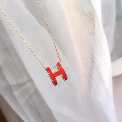 ¡®AuraJewelry¡¯HM CLIC RED ENAMEL GOLD NECKLACE