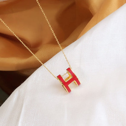 ¡®AuraJewelry¡¯HM CLIC RED ENAMEL GOLD NECKLACE