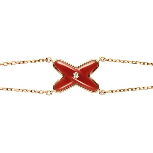 ¡®AuraJewelry¡¯JEUX BRACELET CARNELIAN PINK GOLD 1 DIAMOND