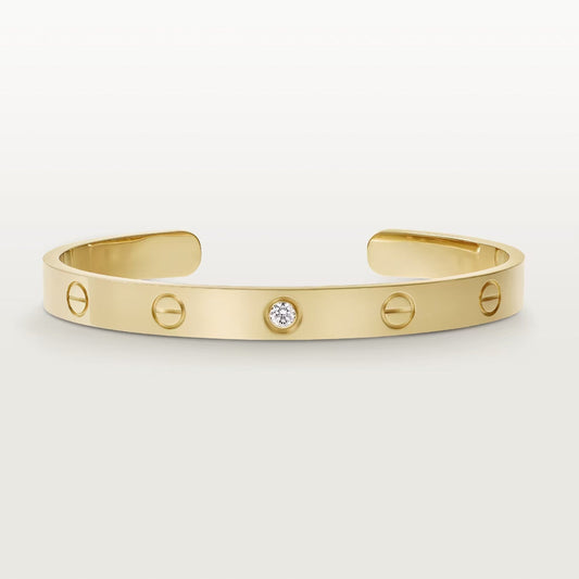 ¡®AuraJewelry¡¯LOVE BRACELET 6.1MM 1 DIAMOND OPEN CUFF