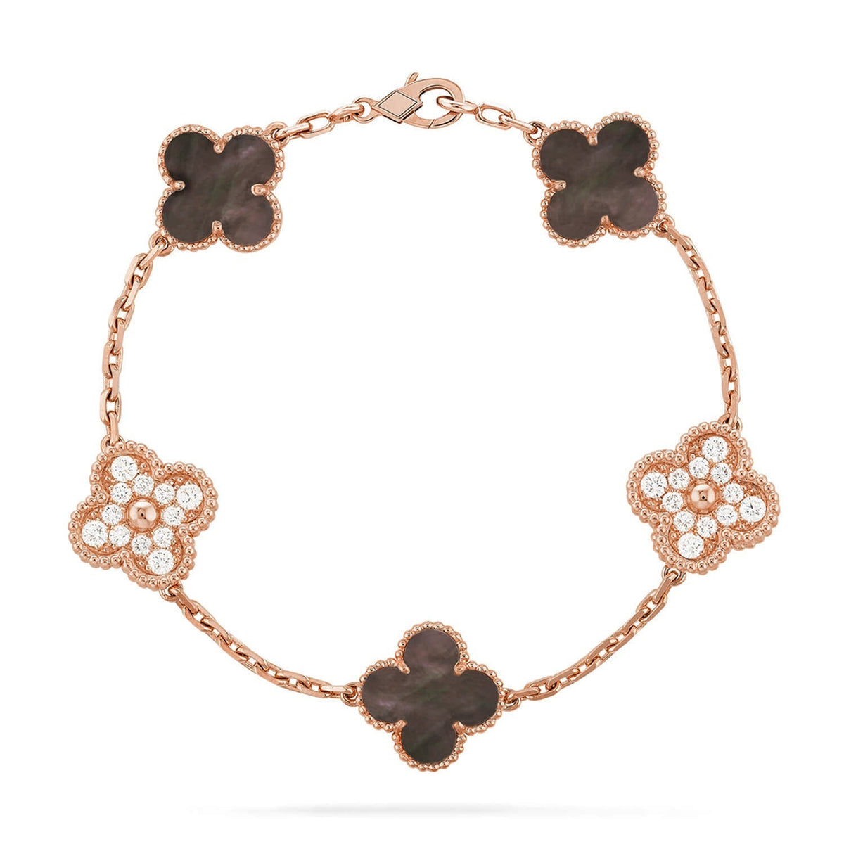 [AuraJewelry]New CLOVER 5 MOTIF GRAY MOP BRACELET COLLECTION